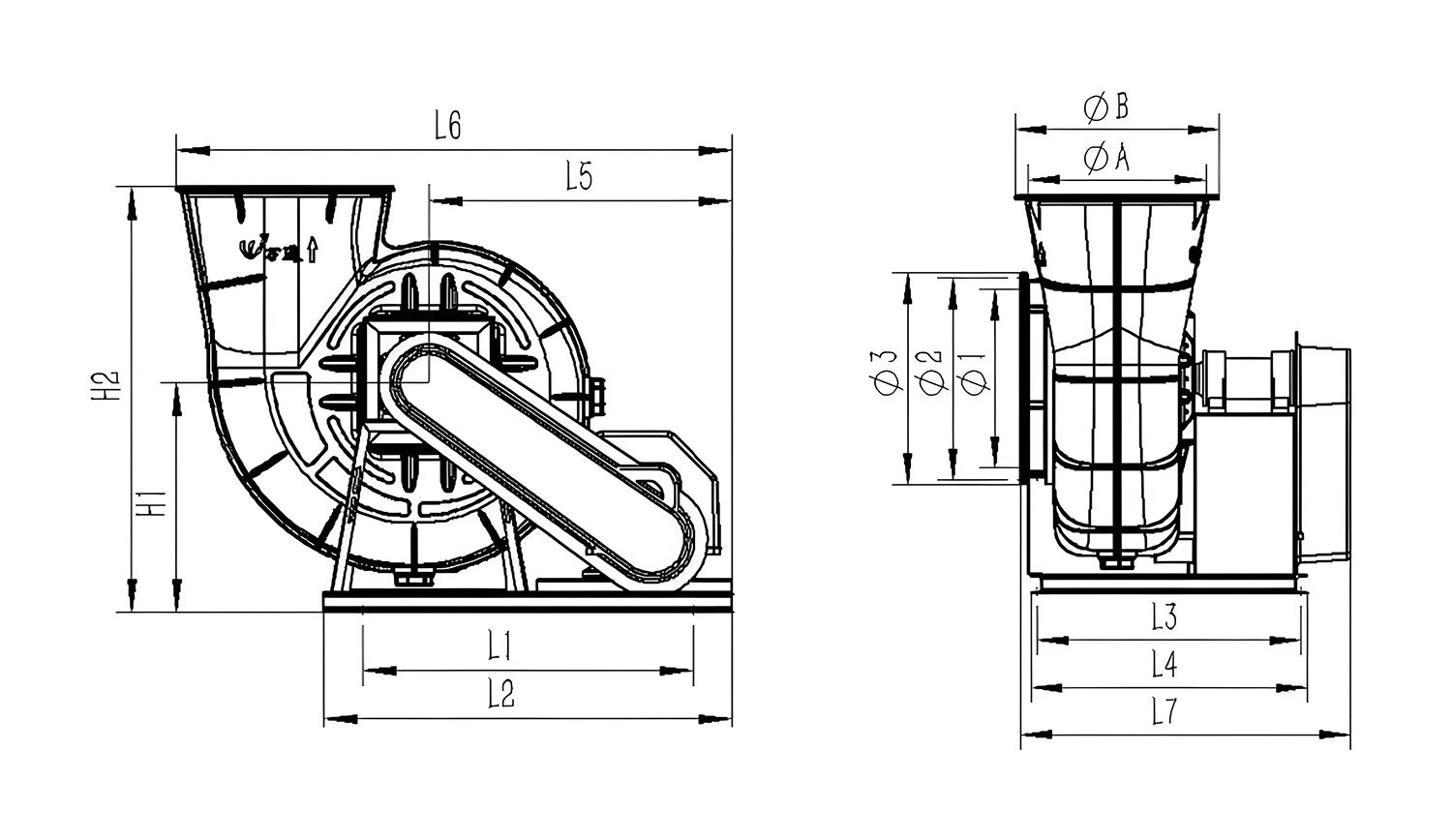 高效离心风机安装图