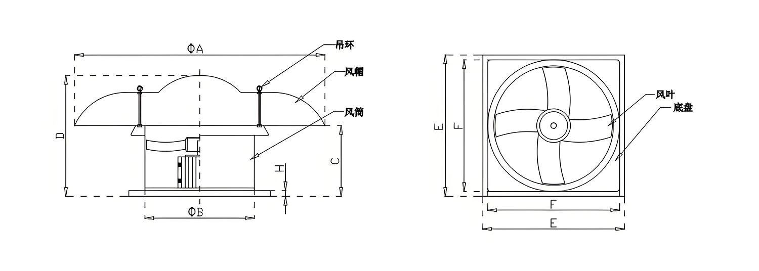屋顶轴流风机安装图