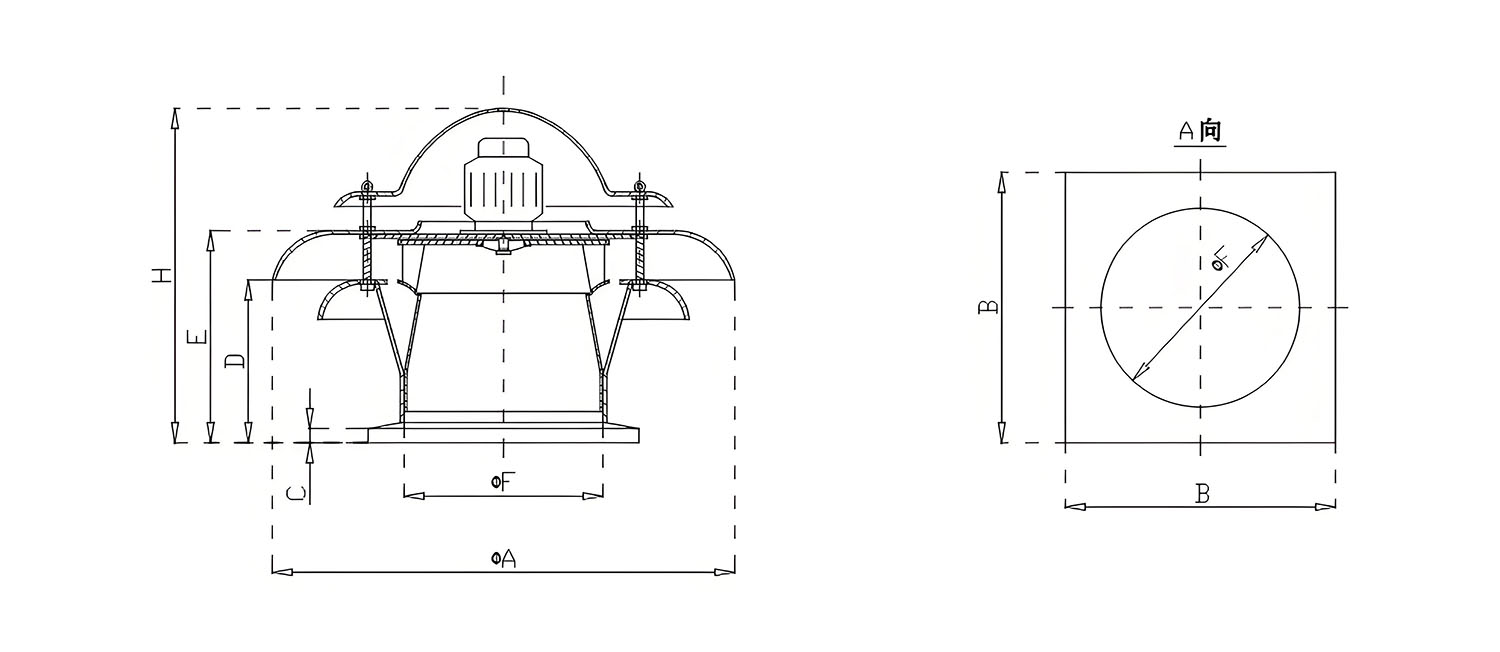 屋顶离心风机安装图