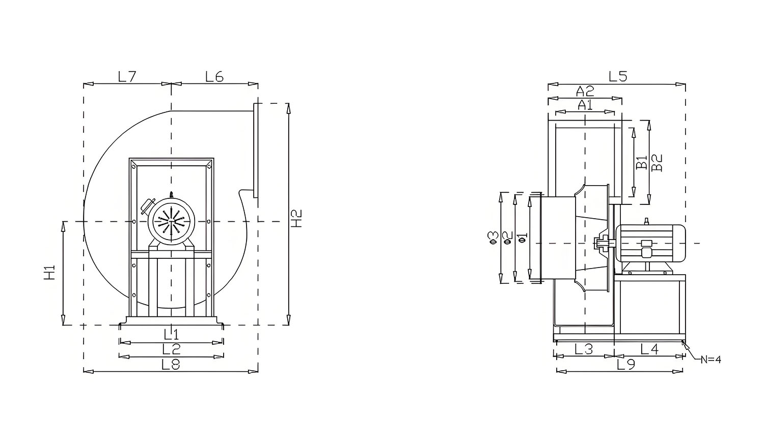 PP离心风机安装图